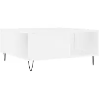 vidaXL Salontafel 80x80x36,5 cm bewerkt hout wit