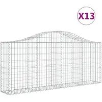 vidaXL Schanskorven 13 st gewelfd 200x30x80/100 cm ijzer