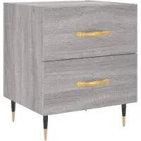 vidaXL Nachtkastje 40x35x47,5 cm bewerkt hout grijs sonoma eikenkleur