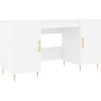 vidaXL Bureau, wit, 140x50x75 cm, houtvezel