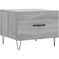 vidaXL Salontafel 50x50x40 cm bewerkt hout grijs sonoma eiken
