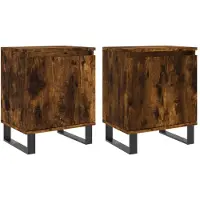 vidaXL Nachtkastjes 2 st 40x30x50 cm bewerkt hout gerookt eikenkleurig
