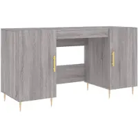 vidaXL Bureau, grijs Sonoma, 140x50x75 cm, houtvezel