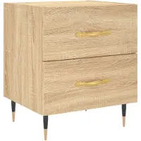 vidaXL Nachtkastje 40x35x47,5 cm bewerkt hout sonoma eikenkleurig