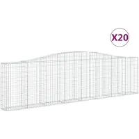 vidaXL Schanskorven 20 st gewelfd 400x30x100/120 cm ijzer