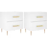 vidaXL Nachtkastjes 2 st 40x35x47,5 cm bewerkt hout wit
