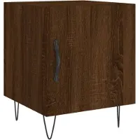 vidaXL Nachtkastje 40x40x50 cm bewerkt hout bruin eikenkleur