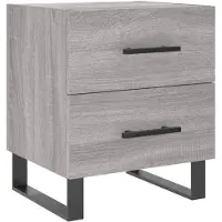vidaXL Nachtkastje 40x35x47,5 cm bewerkt hout grijs sonoma eikenkleur