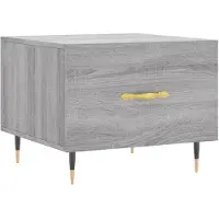 vidaXL Salontafel 50x50x40 cm bewerkt hout grijs sonoma eiken