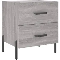 vidaXL Nachtkastje 40x35x47,5 cm bewerkt hout grijs sonoma eikenkleur