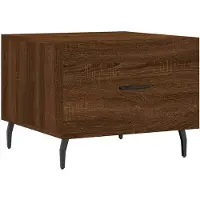 vidaXL Salontafel 50x50x40 cm bewerkt hout bruin eikenkleur
