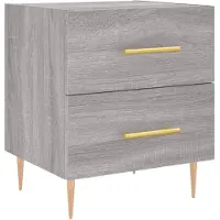 vidaXL Nachtkastje 40x35x47,5 cm bewerkt hout grijs sonoma eikenkleur