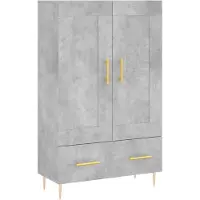 vidaXL Hoge kast 69,5x31x115 cm bewerkt hout betongrijs