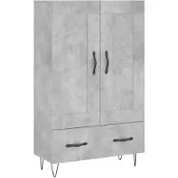 vidaXL Hoge kast 69,5x31x115 cm bewerkt hout betongrijs