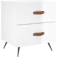 vidaXL Nachtkastje 40x35x47,5 cm bewerkt hout hoogglans wit