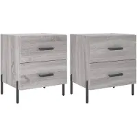 vidaXL Nachtkastjes 2 st 40x35x47,5 cm bewerkt hout grijs sonoma eiken