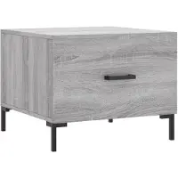vidaXL Salontafel 50x50x40 cm bewerkt hout grijs sonoma eiken