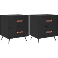 vidaXL Nachtkastjes 2 st 40x35x47,5 cm bewerkt hout zwart