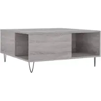 vidaXL Salontafel 80x80x36,5 cm bewerkt hout grijs sonoma eikenkleurig