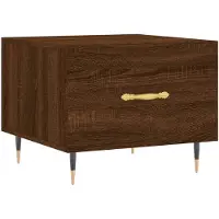 vidaXL Salontafel 50x50x40 cm bewerkt hout bruin eikenkleur
