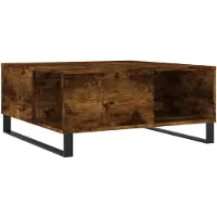 vidaXL Salontafel 80x80x36,5 cm bewerkt hout gerookt eikenkleurig