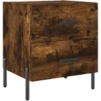 vidaXL Nachtkastje 40x35x47,5 cm bewerkt hout gerookt eikenkleurig