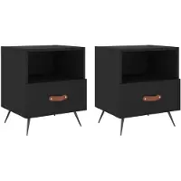 vidaXL Nachtkastjes 2 st 40x35x47,5 cm bewerkt hout zwart