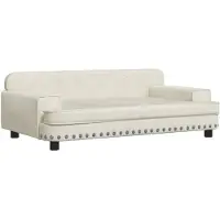 vidaXL Hondenmand 90x53x30 cm fluweel crèmekleurig