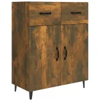 vidaXL Dressoir 69,5x34x90 cm bewerkt hout gerookt eikenkleurig