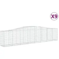 vidaXL Schanskorven 9 st gewelfd 400x50x80/100 cm gegalvaniseerd ijzer
