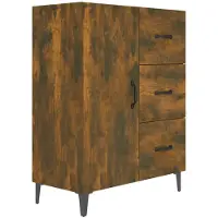 vidaXL Dressoir 69,5x34x90 cm bewerkt hout gerookt eikenkleurig
