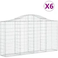 vidaXL Schanskorven 6 st gewelfd 200x30x100/120 cm ijzer