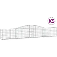 vidaXL Schanskorven 5 st gewelfd 400x30x60/80 cm ijzer