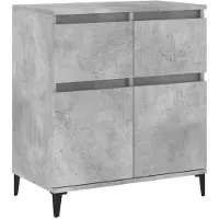 vidaXL Dressoir 60x35x70 cm bewerkt hout betongrijs