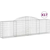 vidaXL Schanskorven 17 st gewelfd 300x30x80/100 cm ijzer