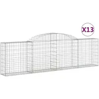 vidaXL Schanskorven 13 st gewelfd 300x30x80/100 cm ijzer