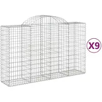 vidaXL Schanskorven 9 st gewelfd 200x50x120/140 cm ijzer
