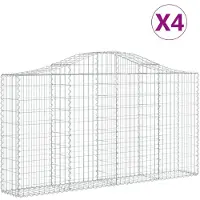 vidaXL Schanskorven 4 st gewelfd 200x30x100/120 cm ijzer