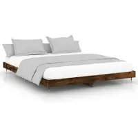 vidaXL Bedframe zonder matras hout gerookt eikenkleurig 120x200 cm