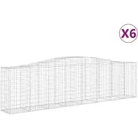 vidaXL Schanskorven 6 st gewelfd 400x50x100/120 cm ijzer
