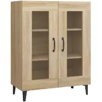 vidaXL Dressoir 69,5x34x90 cm bewerkt hout sonoma eikenkleurig