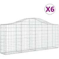 vidaXL Schanskorven 6 st gewelfd 200x30x80/100 cm gegalvaniseerd ijzer