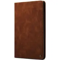 CASEME Tablethoes geschikt voor Apple iPad Mini 6 | Tabletcase met pasjeshouder kaartenhouder | Tablet Hoes Hoesje gemaakt van Premium Suede imitatieleer | Bookcase met regelbare standen - Donkerbruin