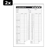 Basic 2x Grootletter Scoreblok Klaverjassen A4 blok Van 50 Vel
