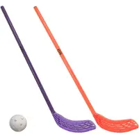 MD Sport MDsport - Unihockeystick - Basis - Set - 2 sticks + 1 bal - Oranje / Paars
