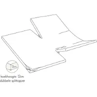 Kayori Dubbele Split Topper Hoeslaken Shizu Wit (Percal)-160 x 200 cm