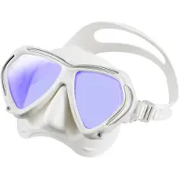 Tusa Paragon – Premium duikmasker met dubbele lens, hoge weerstand, CrystalView-lenzen met UV420 en antireflecterende behandeling, helder zicht en comfortabel draagcomfort – Wit/Wit – M2001SQW WWA