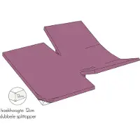 Kayori Dubbele Split Topper Hoeslaken Shizu Oudroze (Percal)-180 x 200 cm