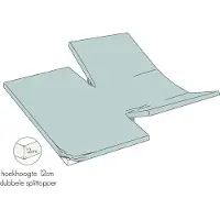 Kayori Dubbele Split Topper Hoeslaken Shizu Zilvergrijs (Percal)-160 x 210 cm