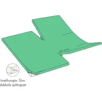 Kayori Dubbele Split Topper Hoeslaken Shizu Groen (Percal)-160 x 210 cm